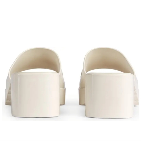 Gucci Rubber Logo Platform Slide Sandal in Mystic White Size 41 - Picture 4 of 13
